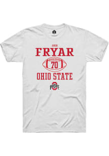 Josh Fryar  Ohio State Buckeyes White Rally NIL Sport Icon Short Sleeve T Shirt