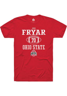 Josh Fryar  Ohio State Buckeyes Red Rally NIL Sport Icon Short Sleeve T Shirt