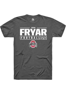 Josh Fryar  Ohio State Buckeyes Dark Grey Rally NIL Stacked Box Short Sleeve T Shirt