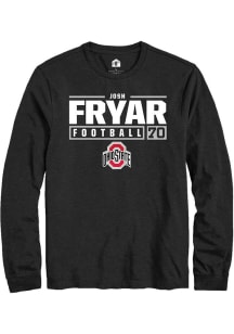 Josh Fryar  Ohio State Buckeyes Black Rally NIL Stacked Box Long Sleeve T Shirt