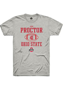 Josh Proctor  Ohio State Buckeyes Ash Rally NIL Sport Icon Short Sleeve T Shirt