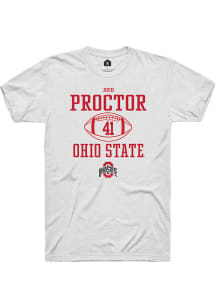 Josh Proctor  Ohio State Buckeyes White Rally NIL Sport Icon Short Sleeve T Shirt