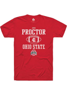 Josh Proctor  Ohio State Buckeyes Red Rally NIL Sport Icon Short Sleeve T Shirt