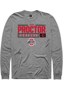 Josh Proctor  Ohio State Buckeyes Graphite Rally NIL Stacked Box Long Sleeve T Shirt