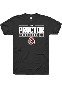 Josh Proctor  Ohio State Buckeyes Black Rally NIL Stacked Box Short Sleeve T Shirt