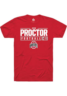 Josh Proctor  Ohio State Buckeyes Red Rally NIL Stacked Box Short Sleeve T Shirt