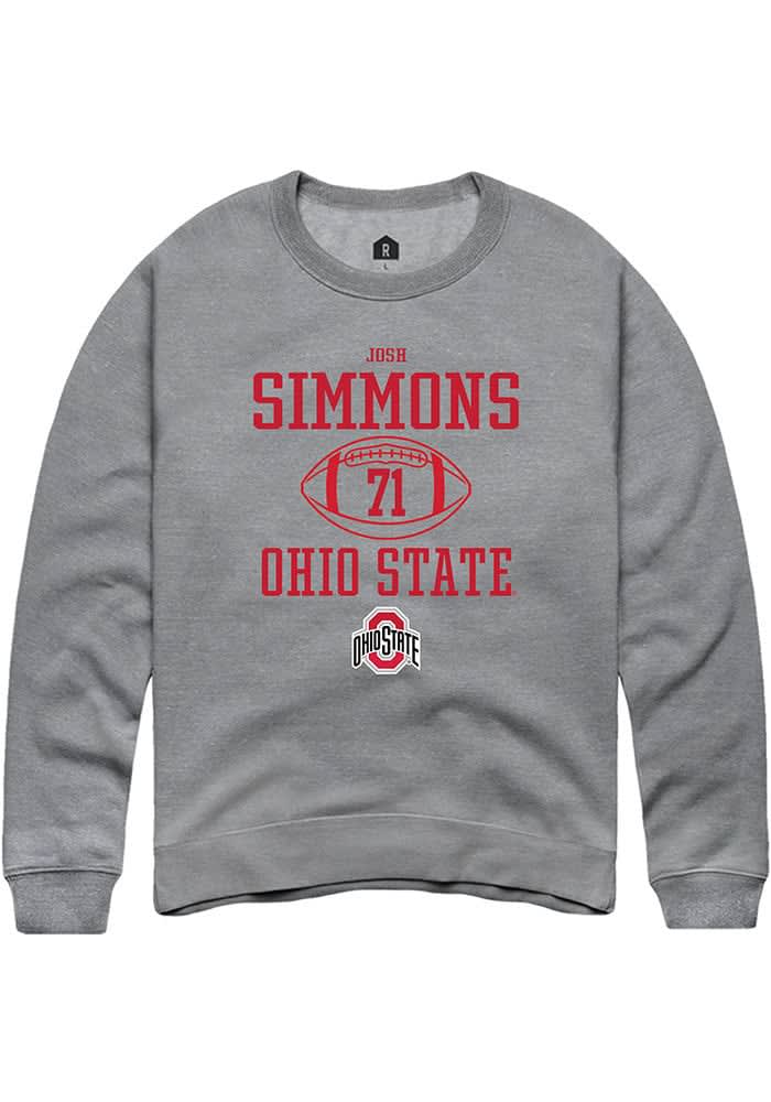 Josh Simmons  Rally Ohio State Buckeyes Mens Graphite NIL Sport Icon Long Sleeve Crew Sweatshirt