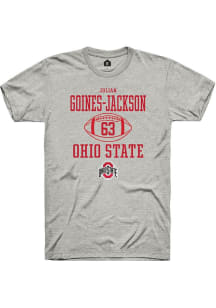 Julian Goines-Jackson  Ohio State Buckeyes Ash Rally NIL Sport Icon Short Sleeve T Shirt