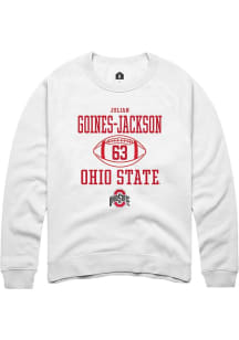 Julian Goines-Jackson  Rally Ohio State Buckeyes Mens White NIL Sport Icon Long Sleeve Crew Swea..