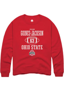 Julian Goines-Jackson  Rally Ohio State Buckeyes Mens Red NIL Sport Icon Long Sleeve Crew Sweats..