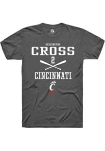 Kerrington Cross  Cincinnati Bearcats Dark Grey Rally NIL Sport Icon Short Sleeve T Shirt