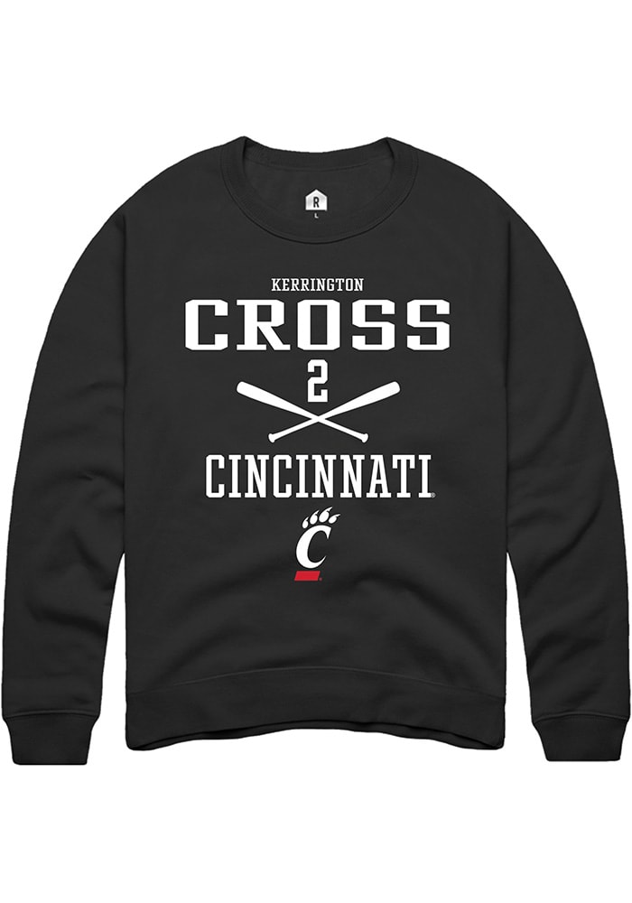 Kerrington Cross Rally Cincinnati Bearcats Mens Black NIL Sport Icon Long Sleeve Crew Sweatshirt