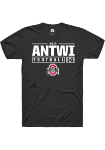 Kojo Antwi Black Ohio State Buckeyes NIL Stacked Box Short Sleeve T Shirt