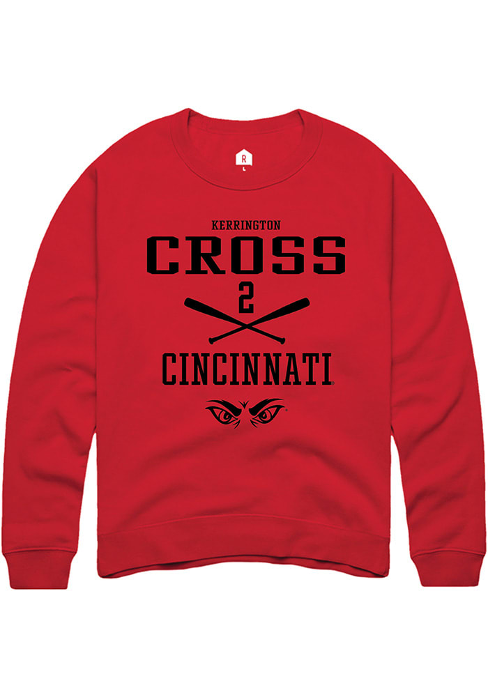 Kerrington Cross Rally Cincinnati Bearcats Mens Red NIL Sport Icon Long Sleeve Crew Sweatshirt