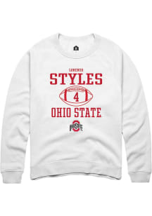 Lorenzo Styles Rally Mens White Ohio State Buckeyes NIL Sport Icon Crew Sweatshirt