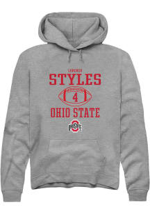 Lorenzo Styles Rally Mens Graphite Ohio State Buckeyes NIL Sport Icon Hooded Sweatshirt