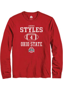 Lorenzo Styles Rally Mens Red Ohio State Buckeyes NIL Sport Icon Tee
