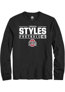 Lorenzo Styles Rally Mens Black Ohio State Buckeyes NIL Stacked Box Tee