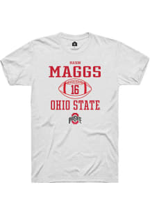 Mason Maggs  Ohio State Buckeyes White Rally NIL Sport Icon Short Sleeve T Shirt