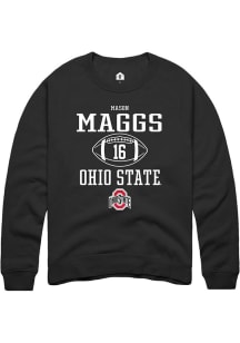 Mason Maggs  Rally Ohio State Buckeyes Mens Black NIL Sport Icon Long Sleeve Crew Sweatshirt