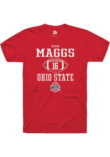 Mason Maggs  Ohio State Buckeyes Red Rally NIL Sport Icon Short Sleeve T Shirt