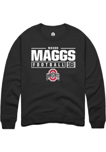 Mason Maggs  Rally Ohio State Buckeyes Mens Black NIL Stacked Box Long Sleeve Crew Sweatshirt