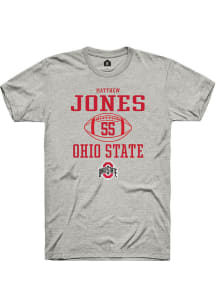 Matthew Jones  Ohio State Buckeyes Ash Rally NIL Sport Icon Short Sleeve T Shirt