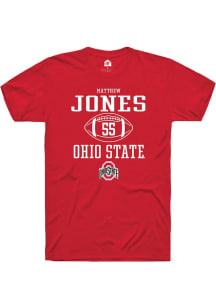 Matthew Jones  Ohio State Buckeyes Red Rally NIL Sport Icon Short Sleeve T Shirt