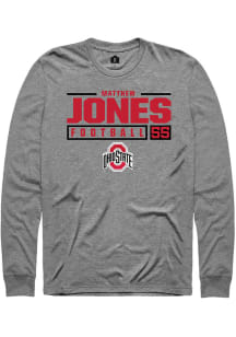 Matthew Jones  Ohio State Buckeyes Graphite Rally NIL Stacked Box Long Sleeve T Shirt