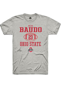 Nolan Baudo  Ohio State Buckeyes Ash Rally NIL Sport Icon Short Sleeve T Shirt