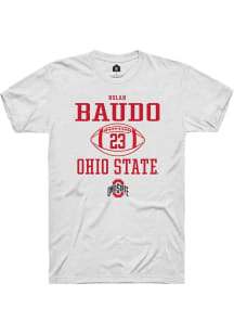 Nolan Baudo White Ohio State Buckeyes NIL Sport Icon Short Sleeve T Shirt