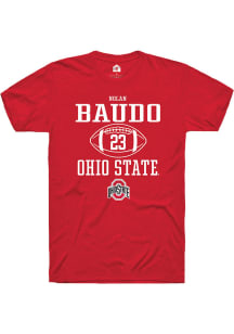 Nolan Baudo Red Ohio State Buckeyes NIL Sport Icon Short Sleeve T Shirt