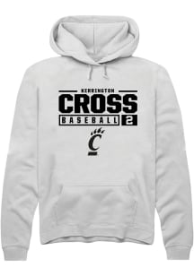 Kerrington Cross  Rally Cincinnati Bearcats Mens White NIL Stacked Box Long Sleeve Hoodie