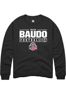 Nolan Baudo  Rally Ohio State Buckeyes Mens Black NIL Stacked Box Long Sleeve Crew Sweatshirt