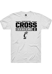 Kerrington Cross  Cincinnati Bearcats White Rally NIL Stacked Box Short Sleeve T Shirt