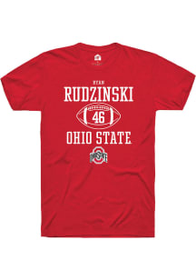 Ryan Rudzinski  Ohio State Buckeyes Red Rally NIL Sport Icon Short Sleeve T Shirt