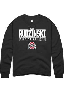 Ryan Rudzinski  Rally Ohio State Buckeyes Mens Black NIL Stacked Box Long Sleeve Crew Sweatshirt