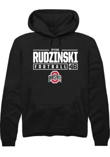 Ryan Rudzinski  Rally Ohio State Buckeyes Mens Black NIL Stacked Box Long Sleeve Hoodie