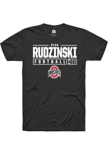 Ryan Rudzinski  Ohio State Buckeyes Black Rally NIL Stacked Box Short Sleeve T Shirt