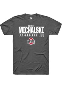 Zenuae Michalski  Ohio State Buckeyes Dark Grey Rally NIL Stacked Box Short Sleeve T Shirt