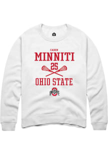 Caden Minniti  Rally Ohio State Buckeyes Mens White NIL Sport Icon Long Sleeve Crew Sweatshirt