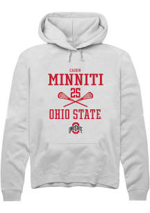 Caden Minniti  Rally Ohio State Buckeyes Mens White NIL Sport Icon Long Sleeve Hoodie