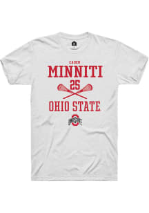 Caden Minniti  Ohio State Buckeyes White Rally NIL Sport Icon Short Sleeve T Shirt