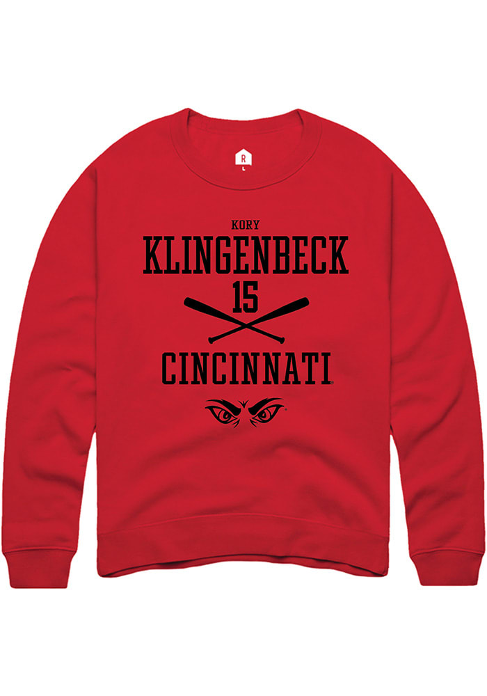 Kory Klingenbeck Rally Cincinnati Bearcats Mens Red NIL Sport Icon Long Sleeve Crew Sweatshirt