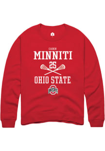 Caden Minniti  Rally Ohio State Buckeyes Mens Red NIL Sport Icon Long Sleeve Crew Sweatshirt