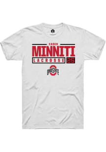 Caden Minniti  Ohio State Buckeyes White Rally NIL Stacked Box Short Sleeve T Shirt