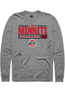 Caden Minniti  Ohio State Buckeyes Graphite Rally NIL Stacked Box Long Sleeve T Shirt