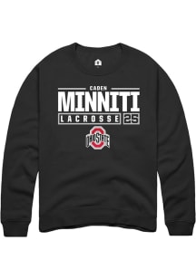 Caden Minniti  Rally Ohio State Buckeyes Mens Black NIL Stacked Box Long Sleeve Crew Sweatshirt