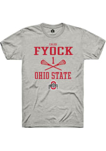 Caleb Fyock  Ohio State Buckeyes Ash Rally NIL Sport Icon Short Sleeve T Shirt