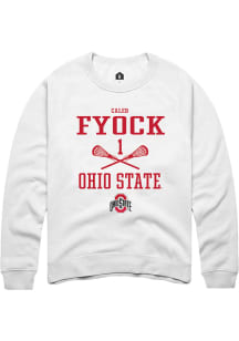 Caleb Fyock  Rally Ohio State Buckeyes Mens White NIL Sport Icon Long Sleeve Crew Sweatshirt